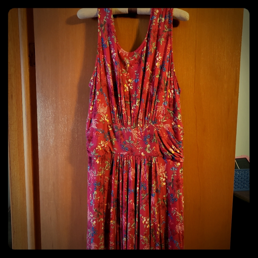 Red floral dress